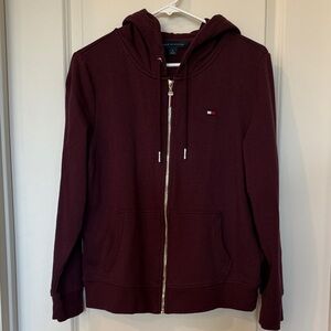 Tommy Hilfiger Burgundy Hoodie with Zip
